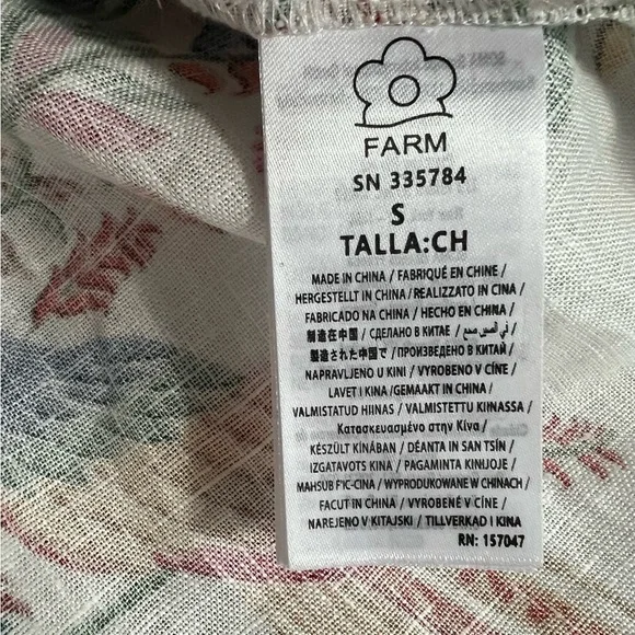 FARM Rio Off-White Delicate Forest Premium Linen Maxi Dress Size Small NWT - Picture 13 of 16